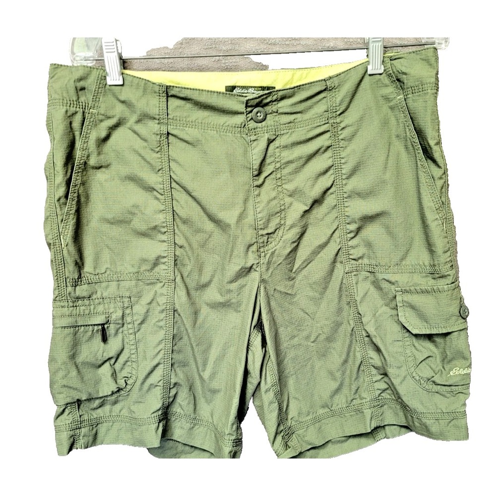 Eddie Bauer Shorts Womens Size 12 Olive Green Summer Trail Hiking Cargo